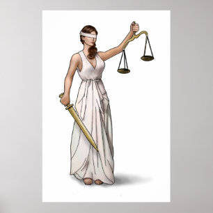 Lady Justice Illustration Poster