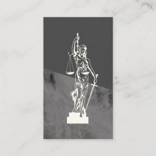 Lady Justice Law Black Marble Grey Appointment Card