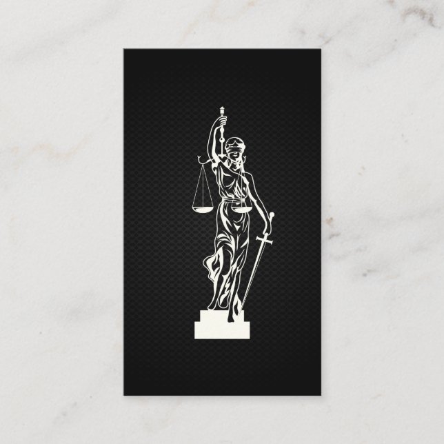 Lady Justice Law | Black Mesh Background Appointment Card (Front)
