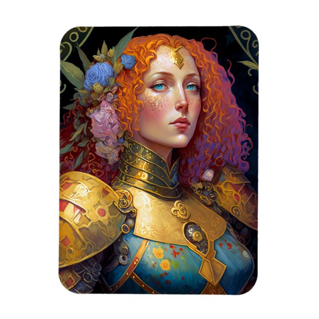 Lady Knight Warrior Armour Fantasy Art Magnet (Vertical)