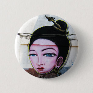 Lady Lao Graffiti Street Art 6 Cm Round Badge