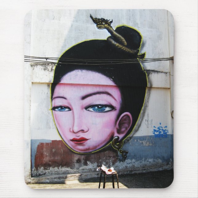 Lady Lao Graffiti Street Art Mouse Mat (Front)