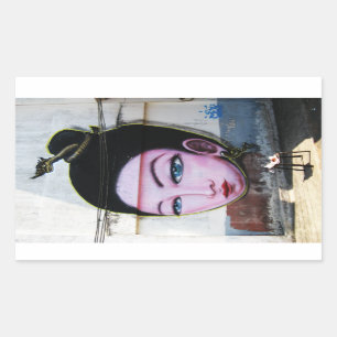 Lady Lao Graffiti Street Art Rectangular Sticker