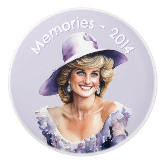 Lady Lavender Di romantic watercolor custom text Ceramic Knob