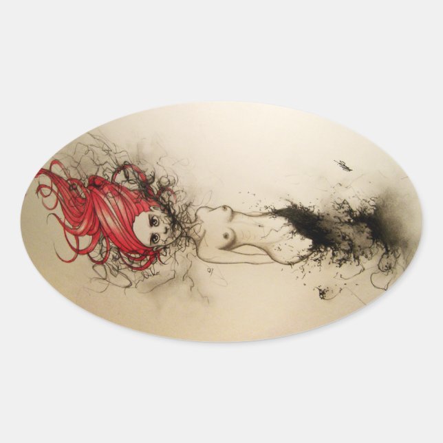 Lady Lazarus Oval Sticker (Front)