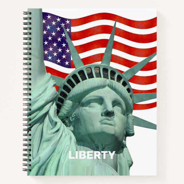 Lady Liberty & American Flag Notebook (Front)