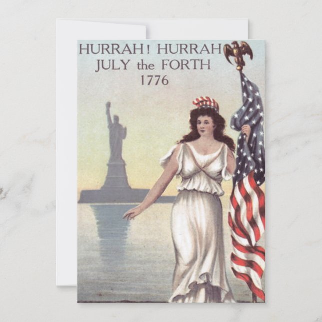 Lady Liberty American Flag Statue of Liberty Invitation (Front)