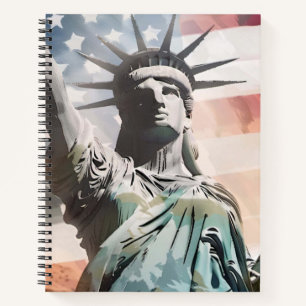 Lady Liberty and the American Flag Notebook