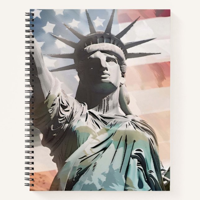 Lady Liberty and the American Flag Notebook (Front)