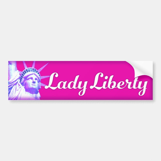 Lady Liberty Bright Mod Bumper Sticker (Front)