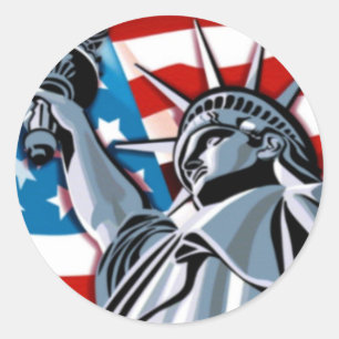 Lady Liberty Classic Round Sticker