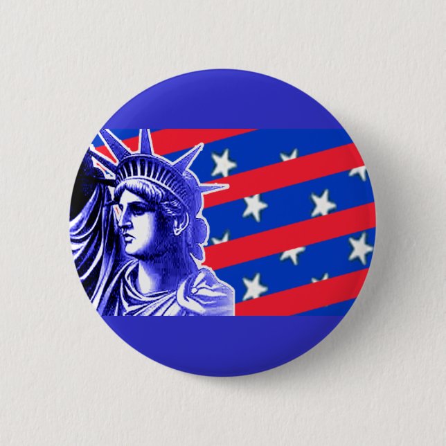 Lady Liberty in Patriotic Colours Products 6 Cm Round Badge (Front)
