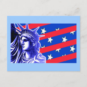 Lady Liberty in Patriotic Colours Products Postcard