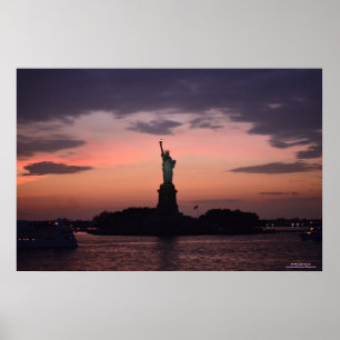 Lady Liberty in Sunset Poster