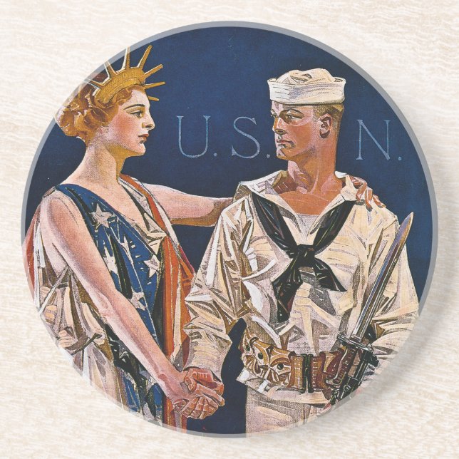 Lady Liberty Meets the U.S. Navy Coaster (Front)