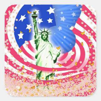 Lady Liberty, New York Square Sticker