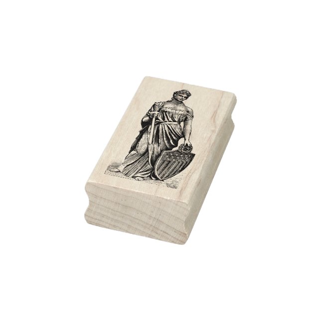 Lady Liberty or Columbia with Sword and Shield Rubber Stamp (Stamp)