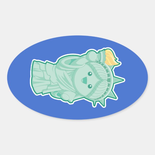 Lady Liberty Oval Sticker (Front)