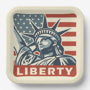 Lady Liberty Paper Plate