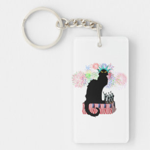 Lady Liberty - Patriotic Le Chat Noir Key Ring