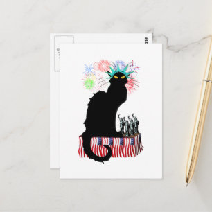 Lady Liberty - Patriotic Le Chat Noir Postcard