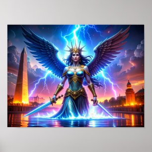 Lady Liberty Pro-Democracy USA Worth Saving Art Poster