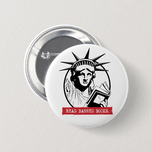 Lady Liberty Read Banned Books 6 Cm Round Badge (Front & Back)