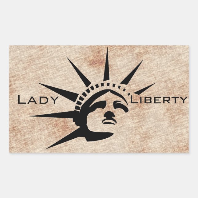 Lady Liberty Rectangular Sticker (Front)