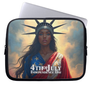 Lady Liberty Reimagined – A New Face of Freedom Laptop Sleeve