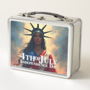 Lady Liberty Reimagined – A New Face of Freedom Metal Lunch Box