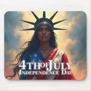 Lady Liberty Reimagined – A New Face of Freedom Mouse Mat