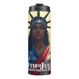 Lady Liberty Reimagined – A New Face of Freedom Thermal Tumbler