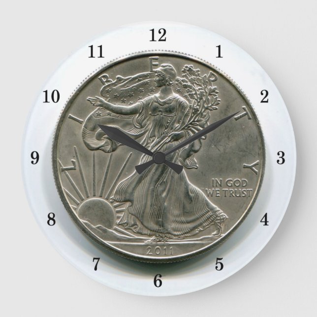 Lady Liberty Silver Dollar Wall Clock (Front)