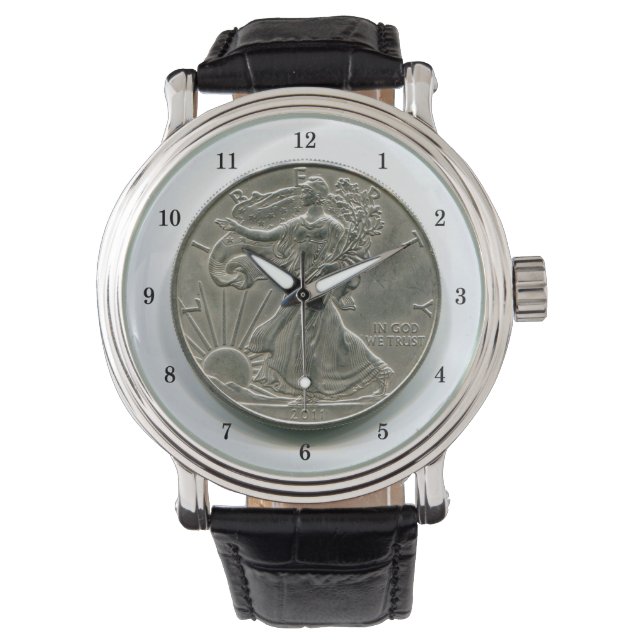 Lady Liberty Silver Dollar Wrist Watch (Front)
