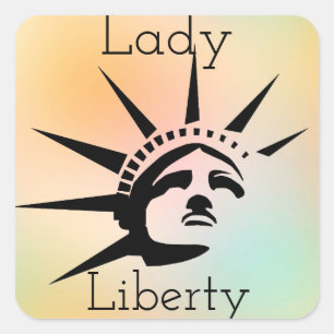 Lady Liberty Square Sticker