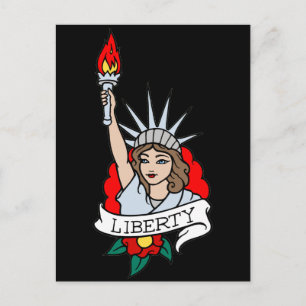 Lady Liberty Tattoo Postcard