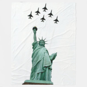 LADY LIBERTY with JETS Fleece Blanket
