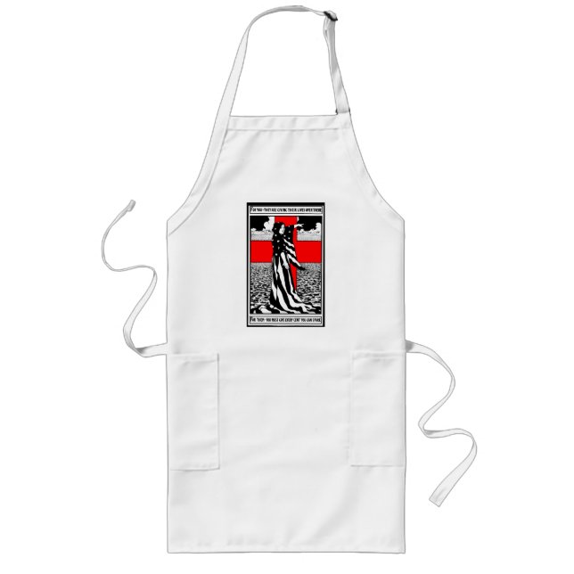 Lady Liberty WWI US Patriotic Poster 1918 Long Apron (Front)