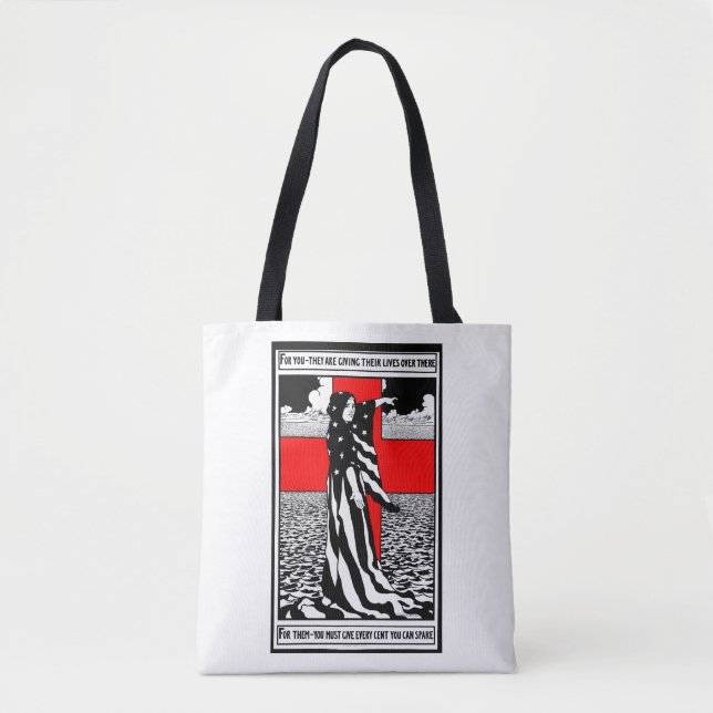 Lady Liberty WWI US Patriotic Poster 1918 Tote Bag (Front)