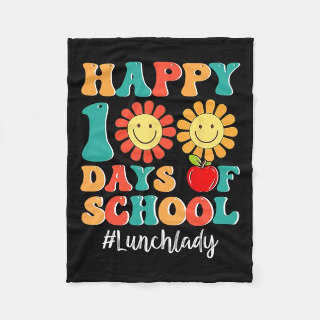 Lady Life Happy 100th Day Of School 100 Days Smart Fleece Blanket (Front)
