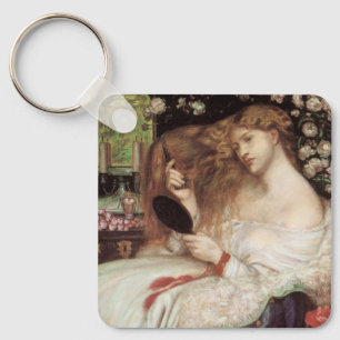 Lady Lilith by Rossetti, Vintage Victorian Portait Key Ring