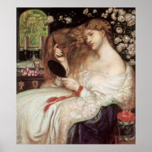Lady Lilith by Rossetti, Vintage Victorian Portait Poster