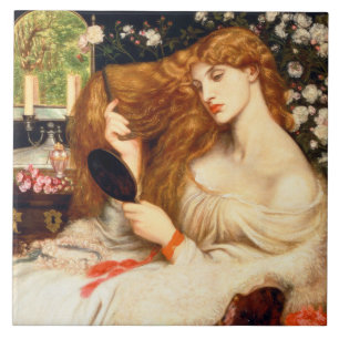 Lady Lilith (Stunning Beauty with Long Red Hair) Tile