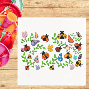 Lady Lovebug and Butterflies Party Napkin