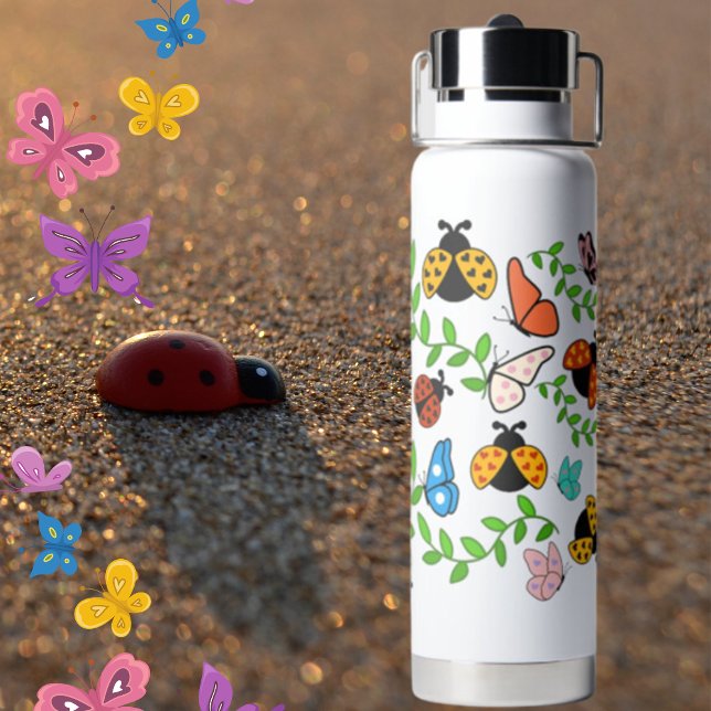 Lady Lovebug and Butterflies Water Bottle (Creator Uploaded)