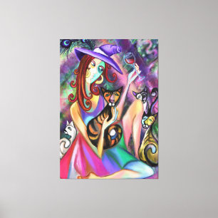 Lady Loves Cats Canvas Print
