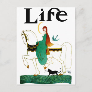 "LADY LUCK" RIDING HORSE POSTCARD