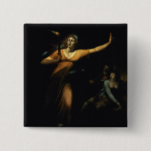 Lady Macbeth Sleepwalking, 1783 (oil on canvas) 15 Cm Square Badge