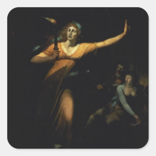 Lady Macbeth Sleepwalking, 1783 (oil on canvas) Square Sticker