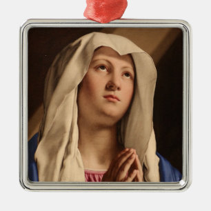 Lady Madonna Praying (Virgin Mary) (Christian Art) Metal Tree Decoration